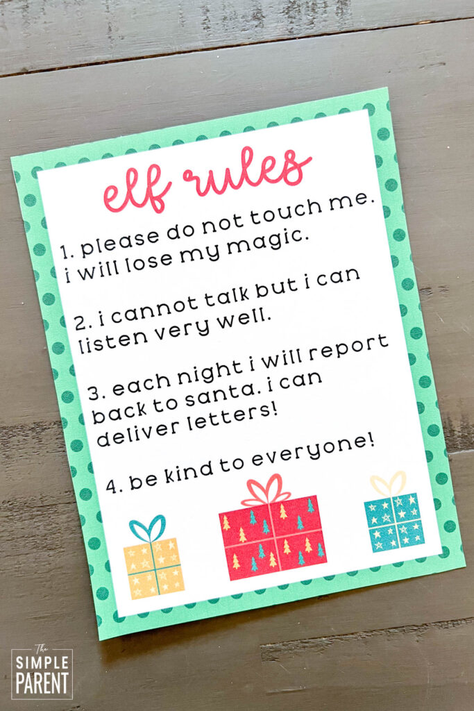 Printable Elf On The Shelf Rules The Simple Parent