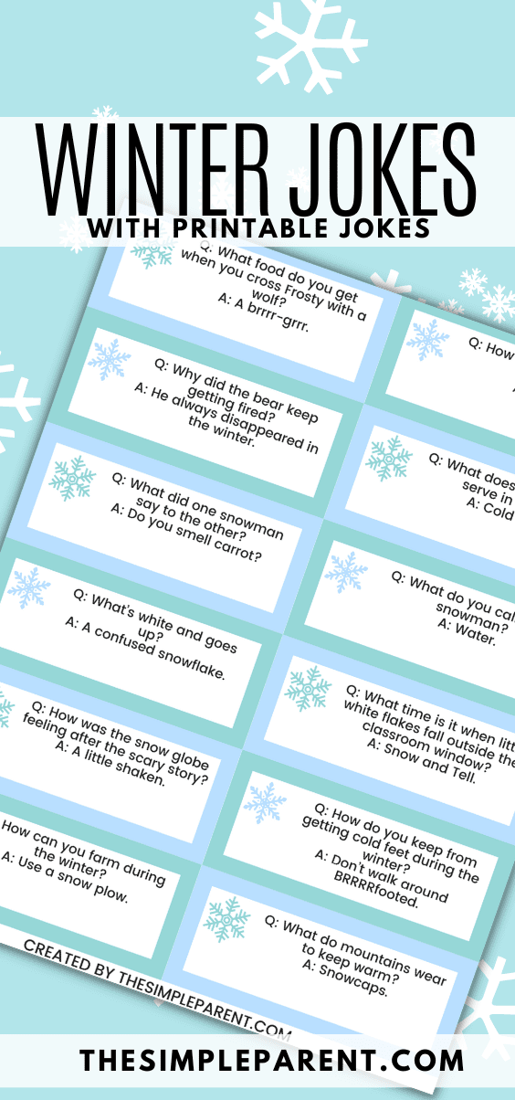Winter Jokes for Kids (with Printable Lunchbox Jokes!)