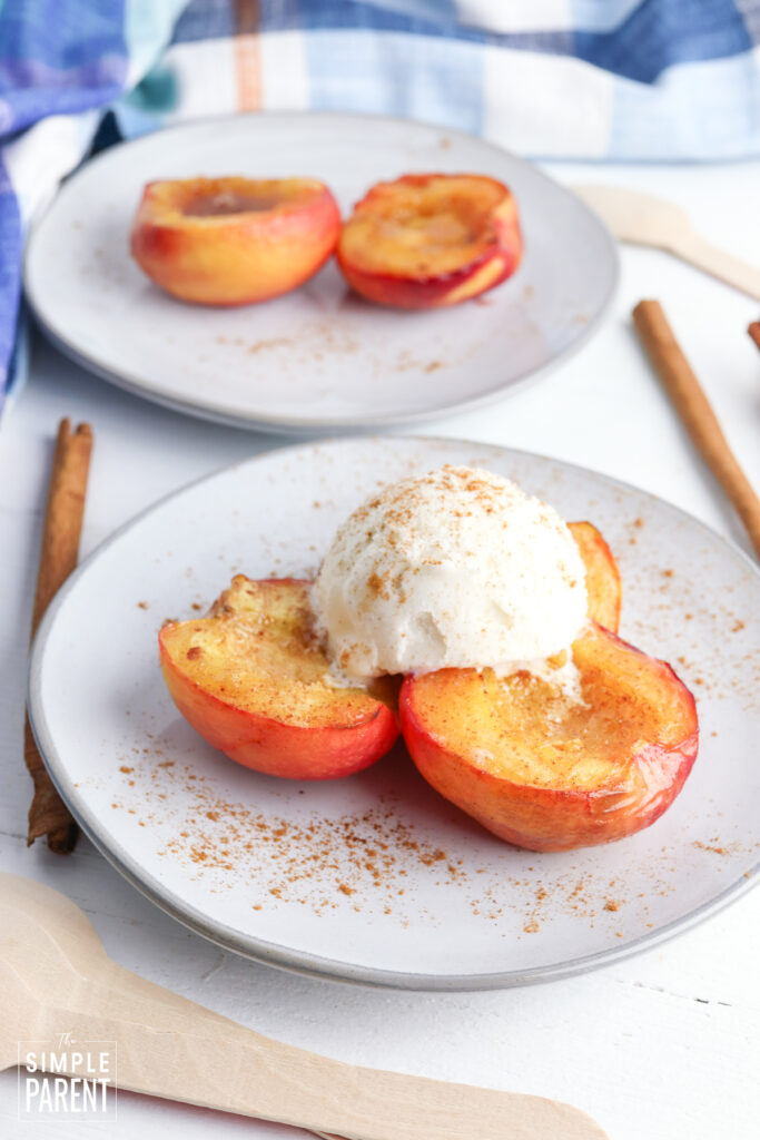 Air Fryer Peaches • The Simple Parent