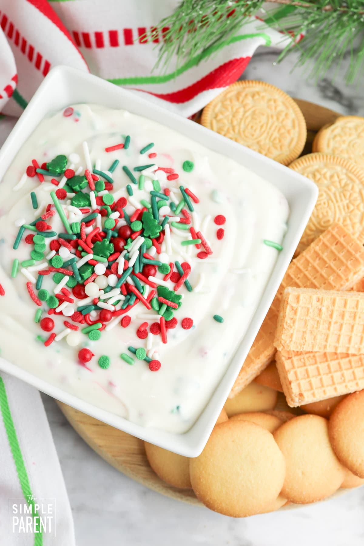 Easy Christmas Cookie Dip Recipe with dipper cookies
