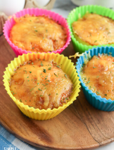 Air Fryer Egg Bites in silicone muffin cups
