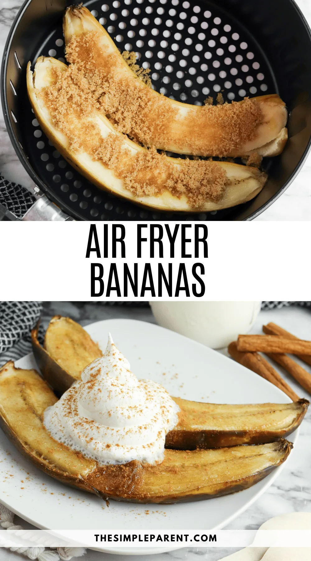 Make caramelized bananas in the air fryer