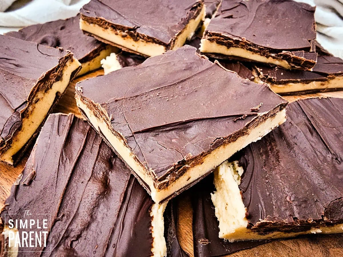 Pieces of cookie dough fudge