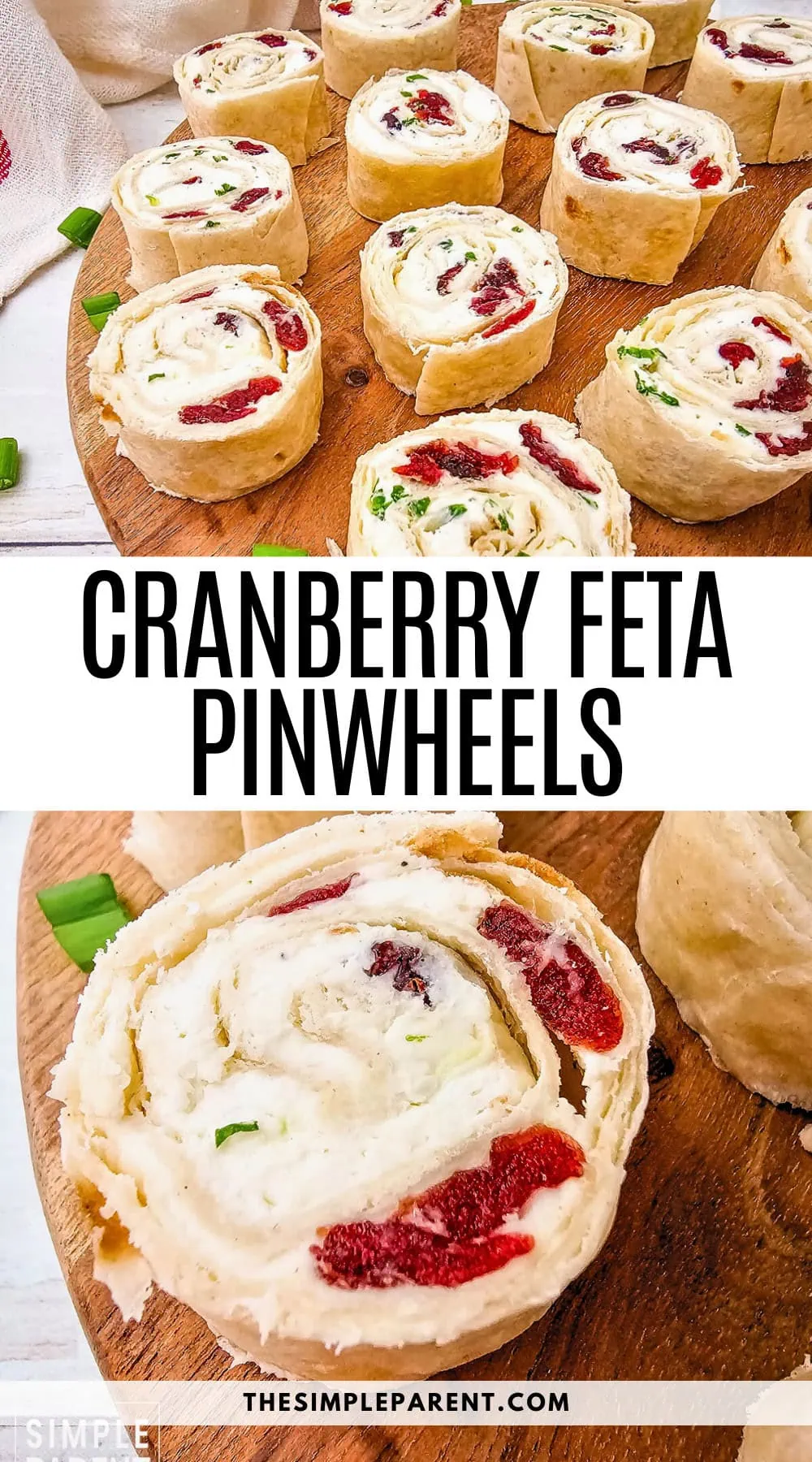 Cranberry Feta Pinwheels Recipe