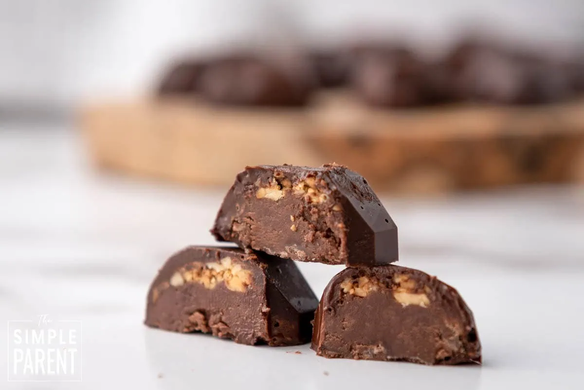 Nutella truffles on white counter