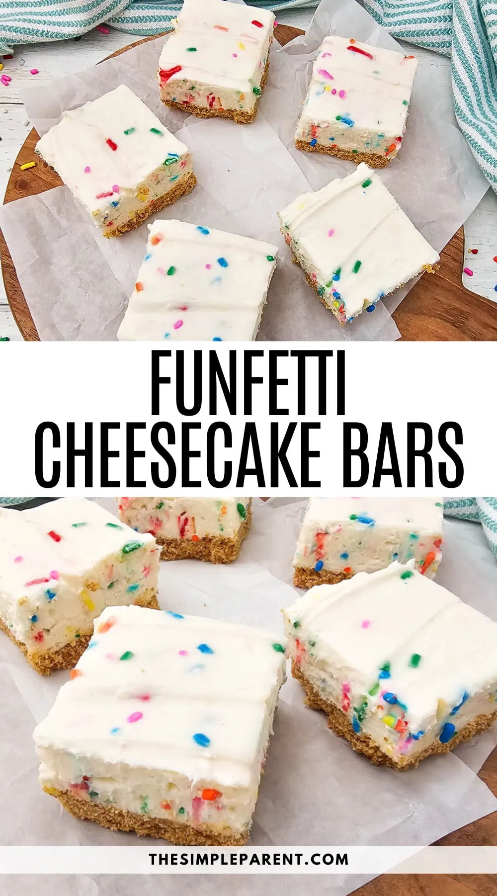 No Bake Funfetti Cheesecake Bars Recipe